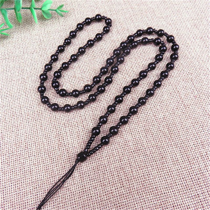 Round Beads Long Necklace Rope DIY Handmade Sweater Chain Pendant Rope Jewelry