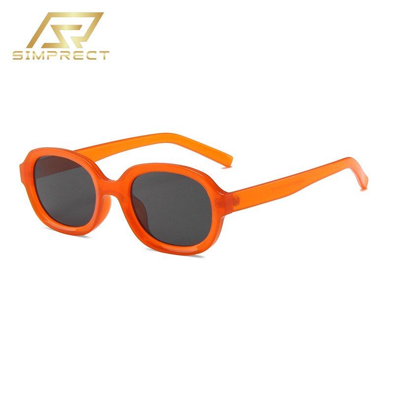 ORANGE-BLACKSIMPRECT Small Square Sunglasses Women 2020 Retro Vintage Fashion Oval Sun Glasses Men Luxury Brand Designer Shades For Women