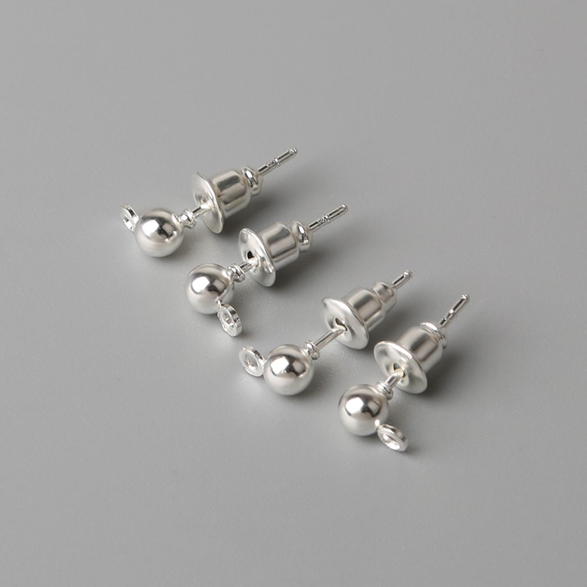 10/50Pcs Metal Pin Findings Stud Earring Needle Stoppers For Earring DIY Accessories