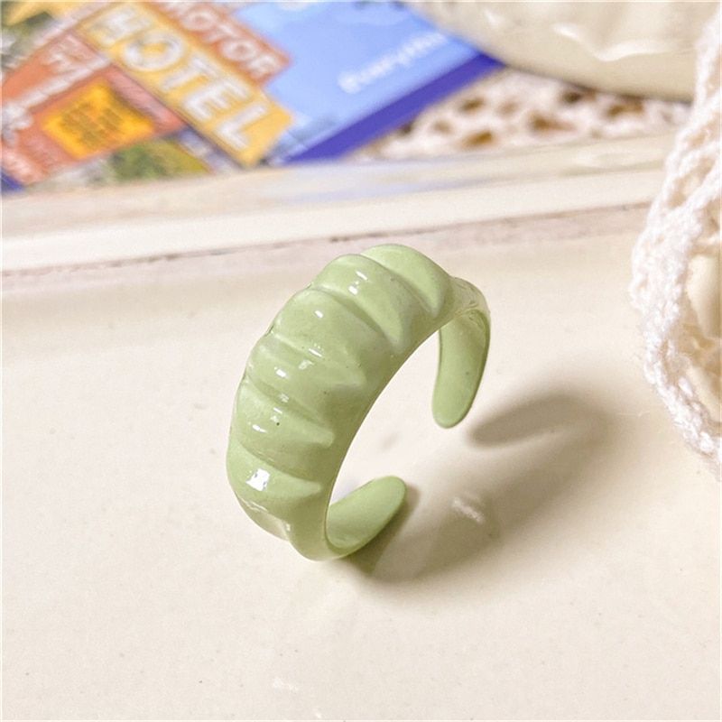 INS Fashion Enamel Colorful Tai Chi Gossip Rings Candy Color Metal Heart For Women Vintage Drip Oil Rings Finger Jewelry