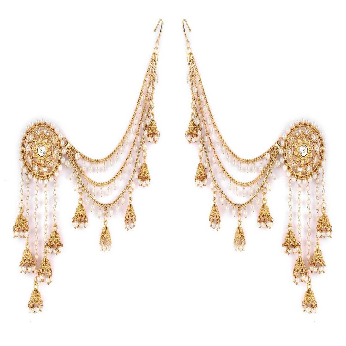 Bahubali Rain stone and pearl jhumka
