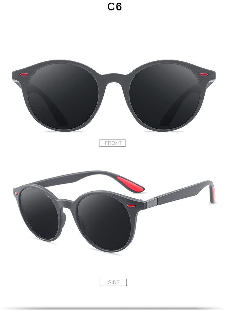 C6BRAND DESIGN Men Women Classic Retro Rivet Polarized Sunglasses Oval Driving Sun Glasses Male Goggle UV400 Gafas De Sol