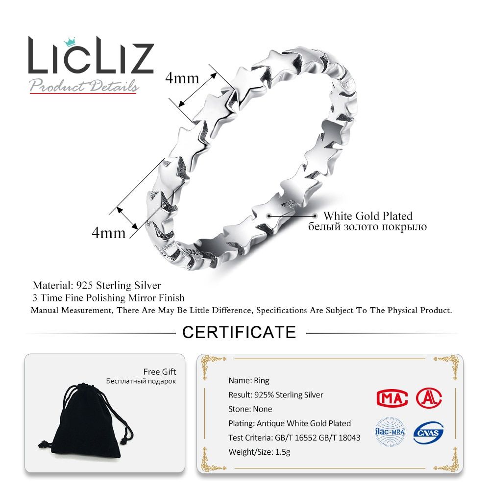LicLiz 925 Sterling Silver Hollow Jewelry Braided Rings for Women V Twist Cross Heart Star Leaf Ring Joyas de Plata 925 LR0469