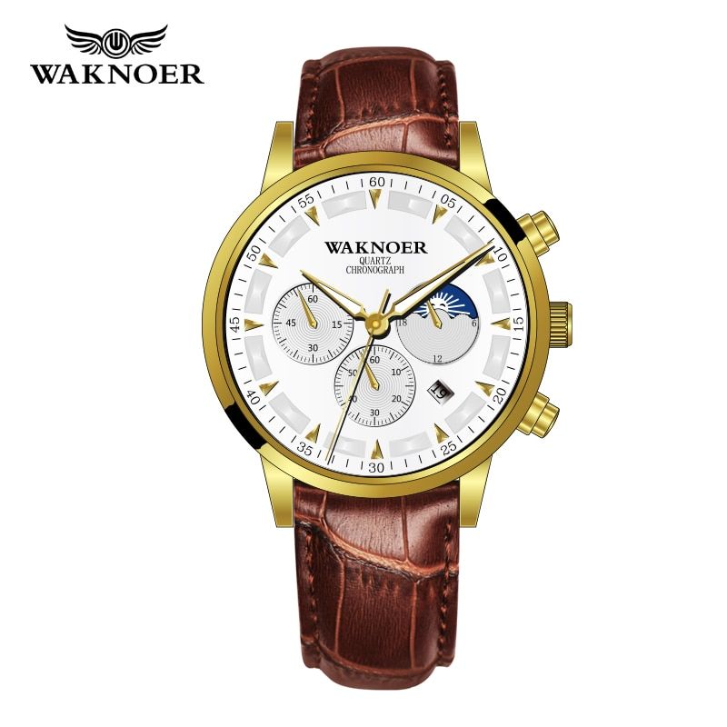 2020 Watch Men WAKNOER Fashion Sport Quartz Clock Mens Watches Top Brand Luxury Waterproof Watch Relogio Masculino Reloj Hombre