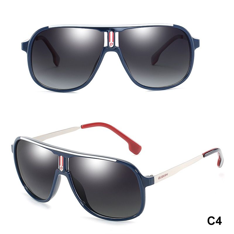 DUBERY Pilot Oversized Polarized Sunglasses Men Black Sports Sun Glasses UV400 Goggles-C4-Only sunglasses