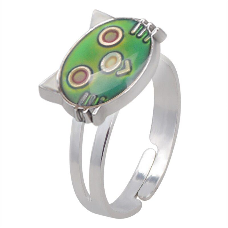 1pc Flower Mood Ring Color Change Mood Ring Adjustable Emotion Feeling Changeable Temperature Ring Jewelry Kids Gifts