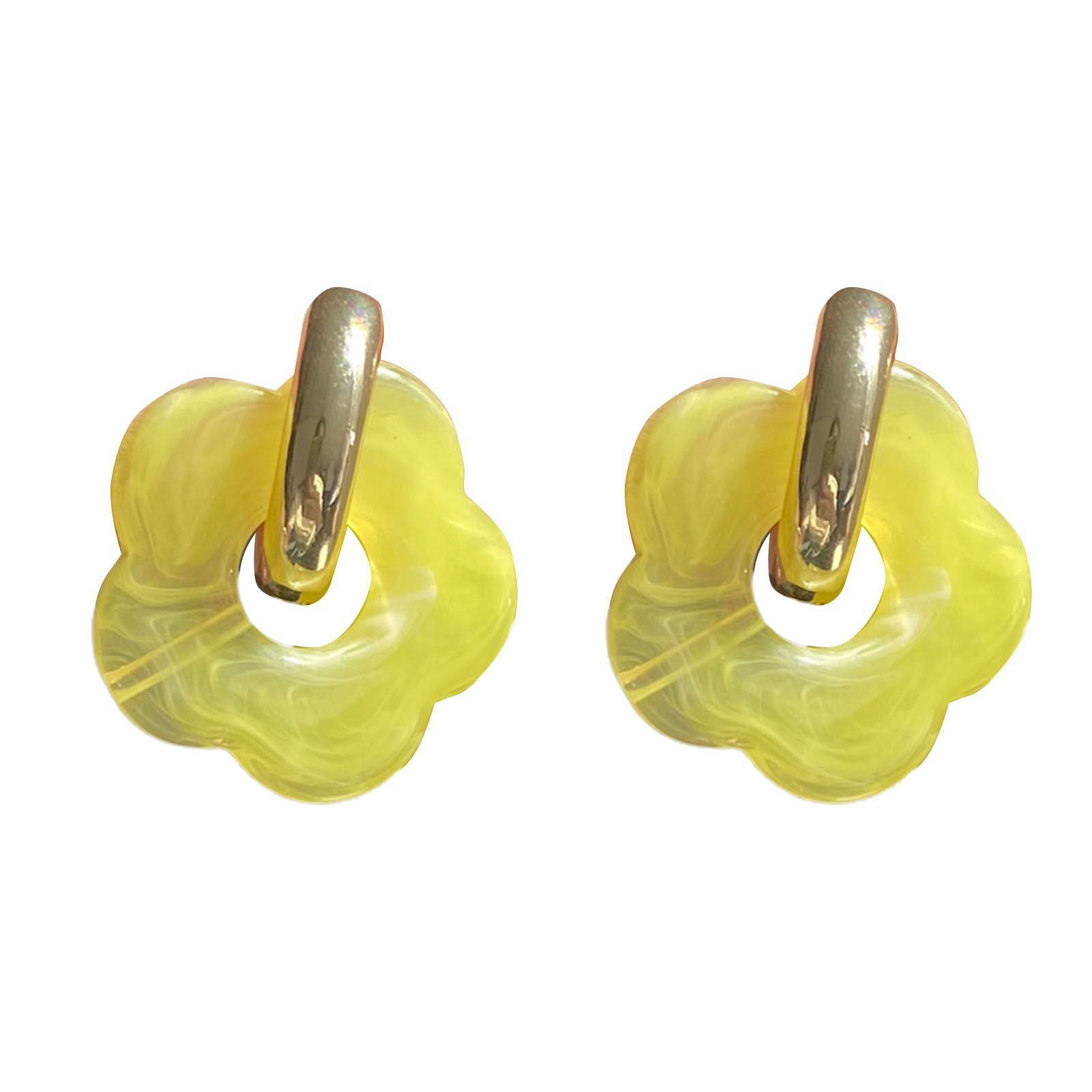 Women Earrings Flower Shape Sweet Delicate Dangle Earrings