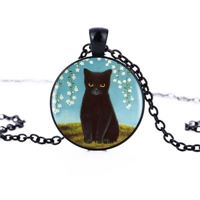 Black Logo Pendant Necklace Handmade Resin Necklace Jewelry Gift For Women Girls Dress Accessories And Men Gift HZ1