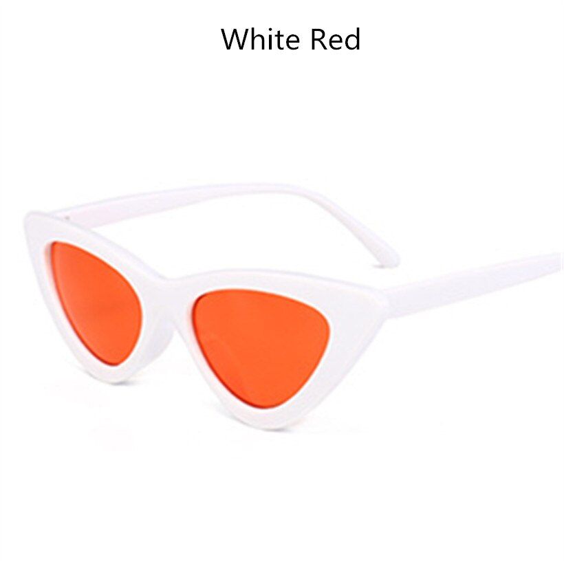 WhiteRedUVLAIK Vintage Cat Eye Sunglasses Women Brand Designer Eyeglasses Retro Small Cateye Ladies Sun glasses