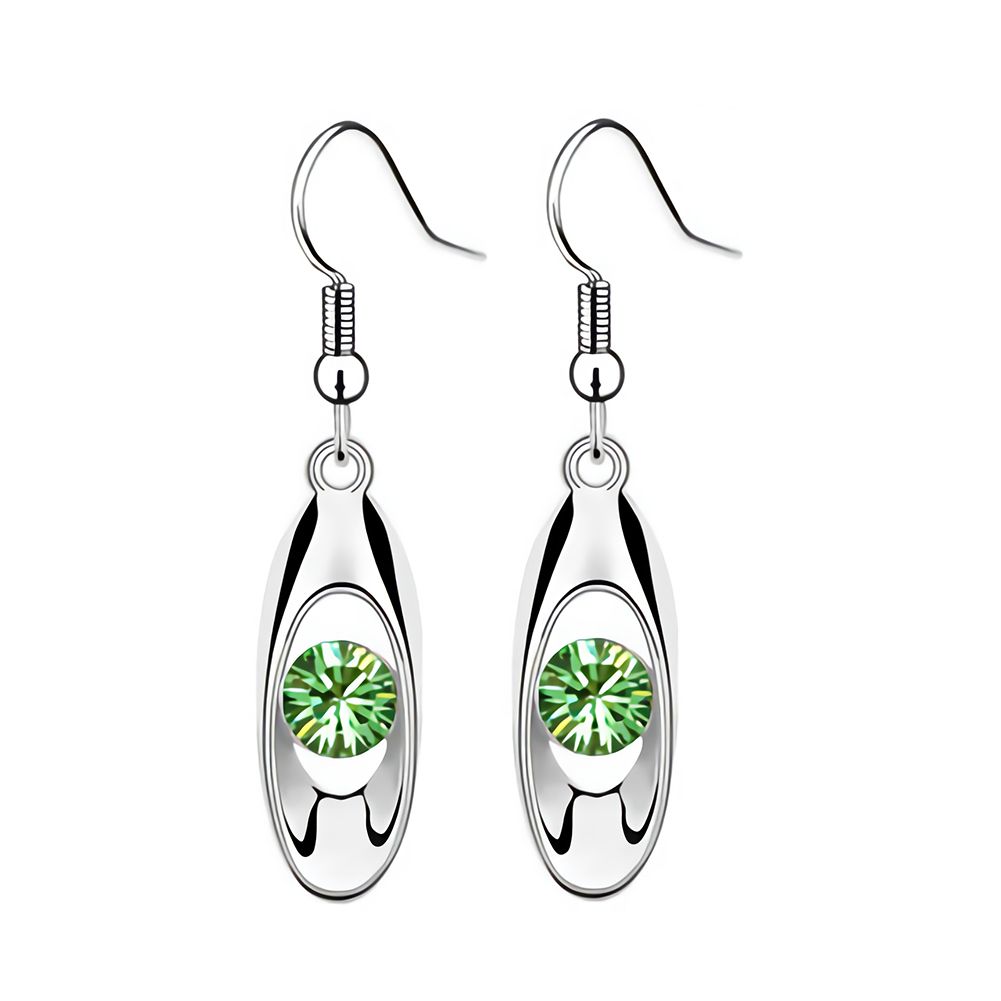 Simple Women Round Cut Rhinestone Water Drop Dangle Hook Earrings Jewelry Gift
