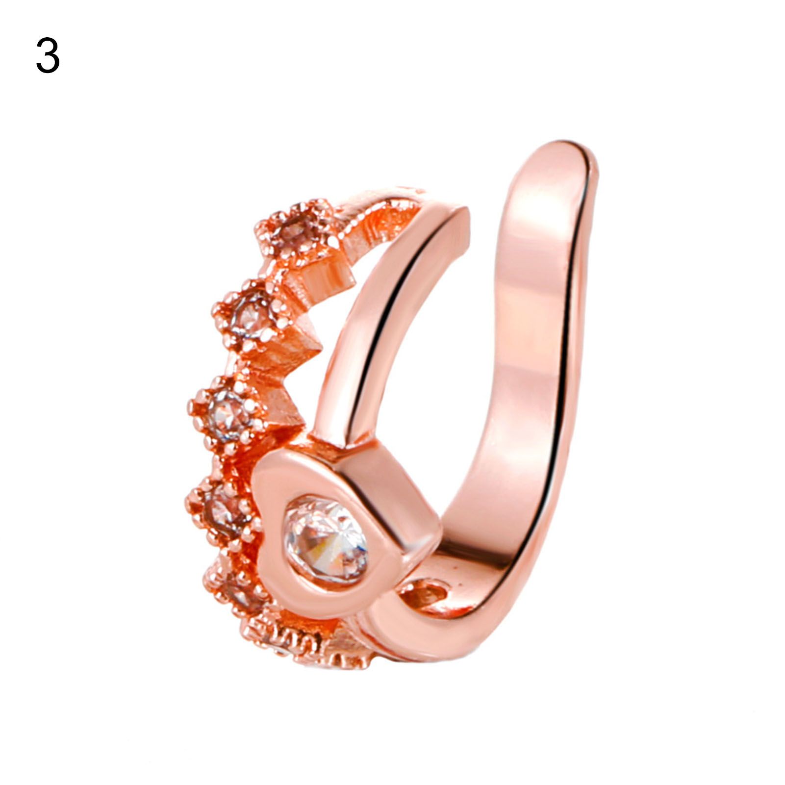 Cuff Earring Exquisite Double Layer Cubic Zirconia Earbone Clip