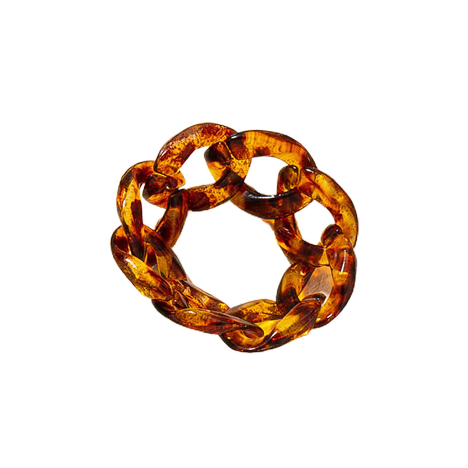 Exquisite Women Transparent Acrylic Resin Geometric Chain Ring for Dating