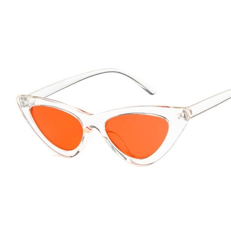 Trans RedBrand Designer Cat Eye Sunglasses Women Cute Triangle Sun Glasses For Women Small Frame Cateye Oculos Vintage Black