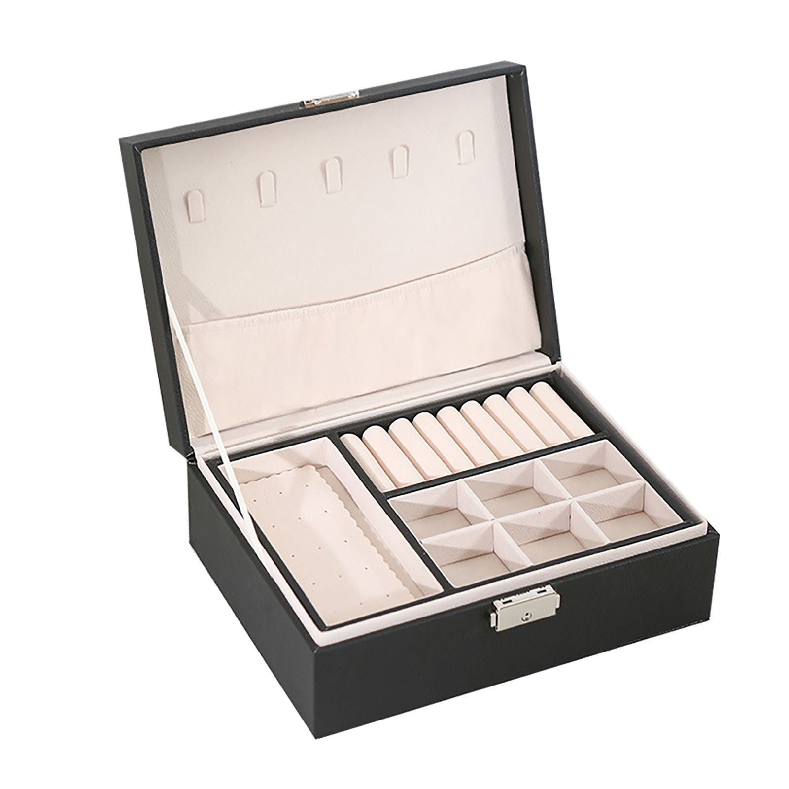 Necklace Organizer 2 Layers Jewelry Box Display Storage Case for Women Girls