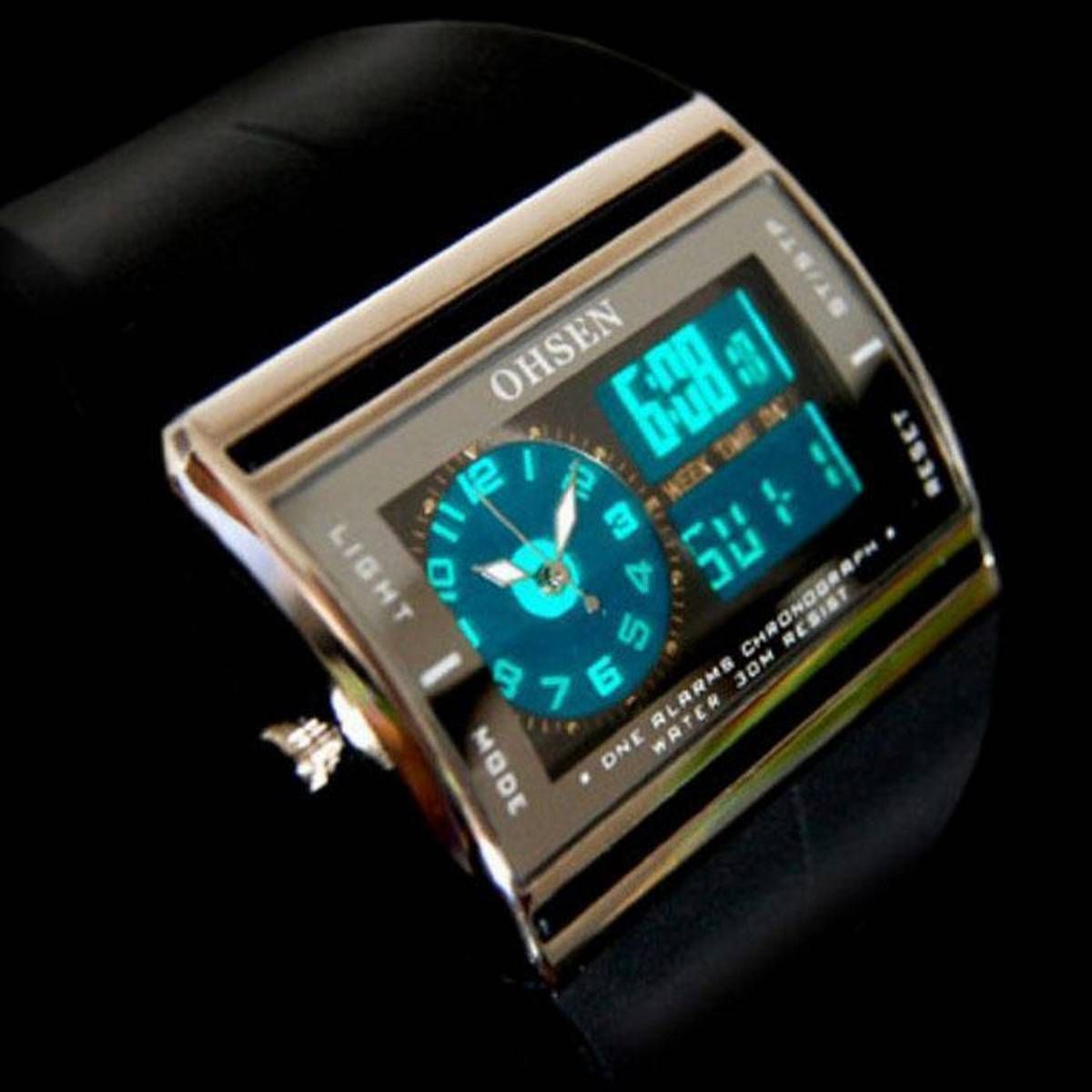 Digital LED Date Rubber Sport Waterproof Mens Boy Wrist Watch - intl