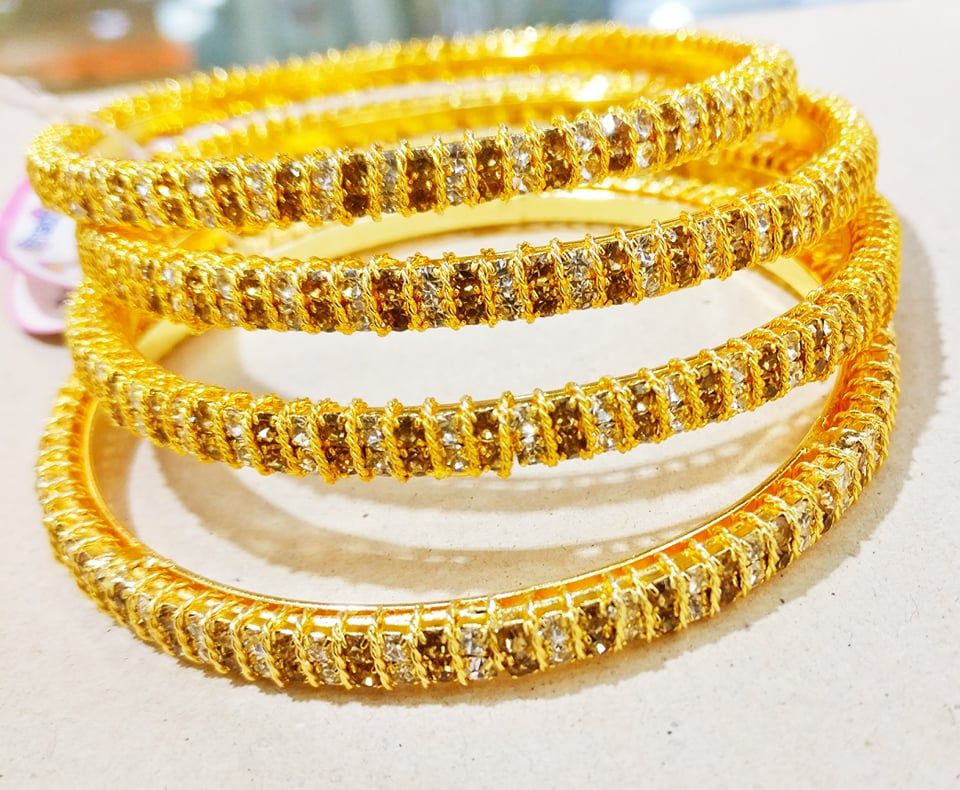 Luxury Gold Plated Bangles for Women - 4 Pcs Set