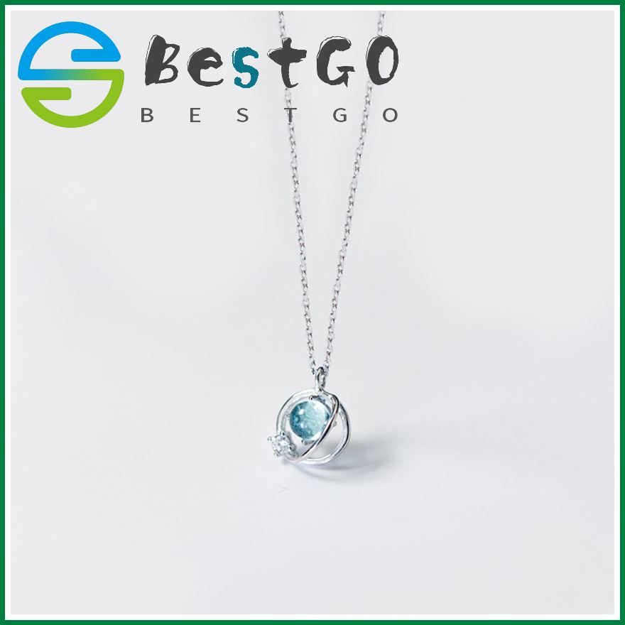 Japan And South Korea Blue Planet Collarbone Chain Inlaid Fantasy Universe Planet Necklace Jewelry