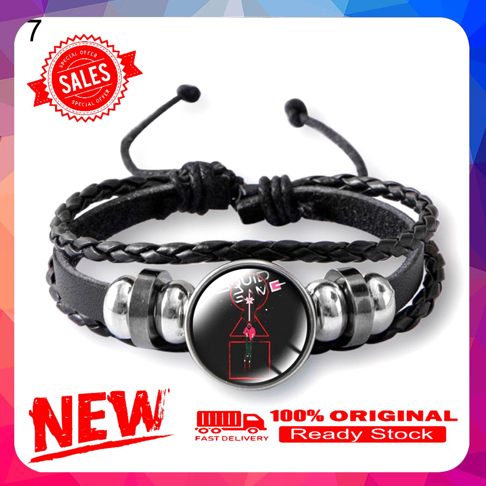 Couple Bracelet Eye-catching Adjustable Faux Leather Wear Resistant Unisex Triangle Squid Game Executor Bracelet for Women