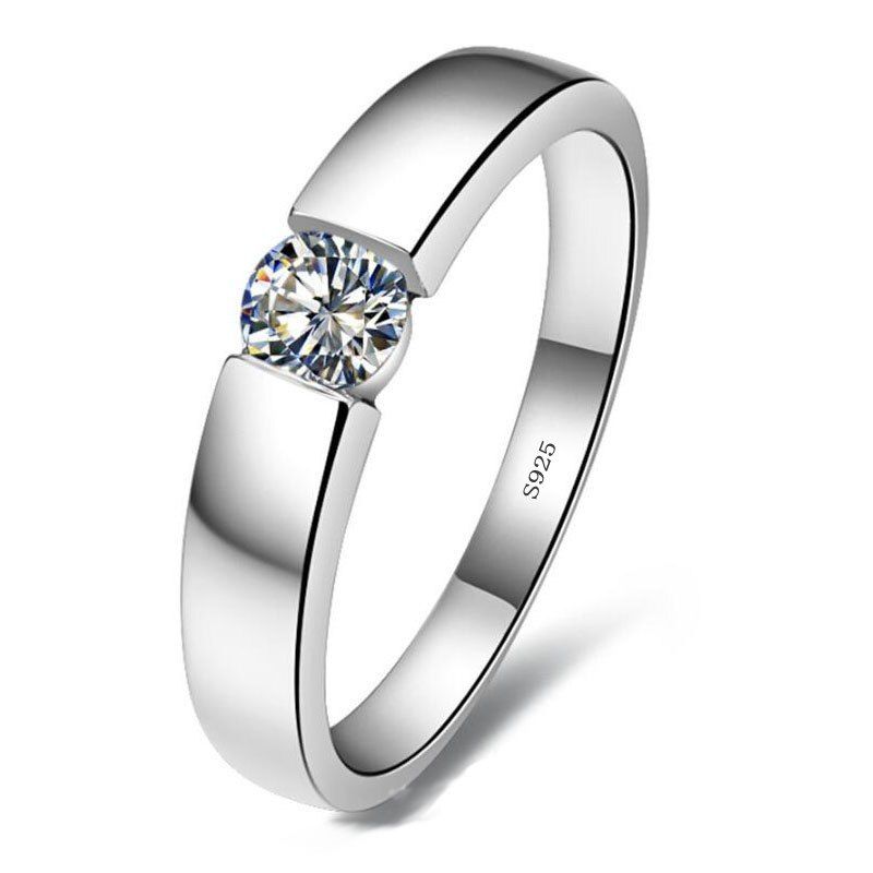 Choucong Solitaire Lovers Promise Ring 925 sterling Silver cz Stone Perfect Party Wedding Band Rings For Women Men Bijou Jewelry