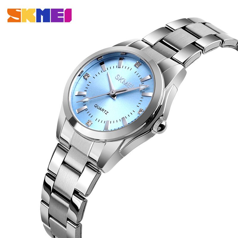 Available】SKMEI New Women Fashion Watches Quartz Waterproof Watch Stainless Steel Simple Elegant Wristwatches Ladies Clock