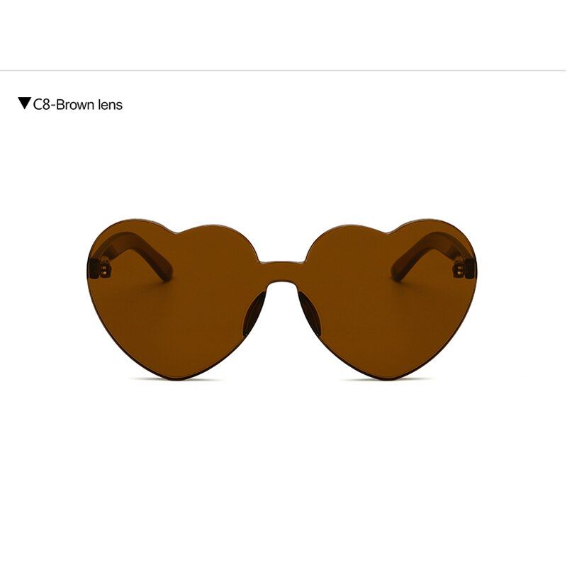 BROWN-LENSLongKeeper Love Heart Shaped Festival 90s Sunglasses Vintage Luxury 2018 Brand Designer Clear Sun Glasses gafas de sol mujer