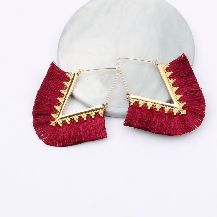 2020 New Tassel Earrings for Women Boheimian Retro V Shape Rope Fringes Drop Earrings Wedding Party Ethnic Dangle Earrings