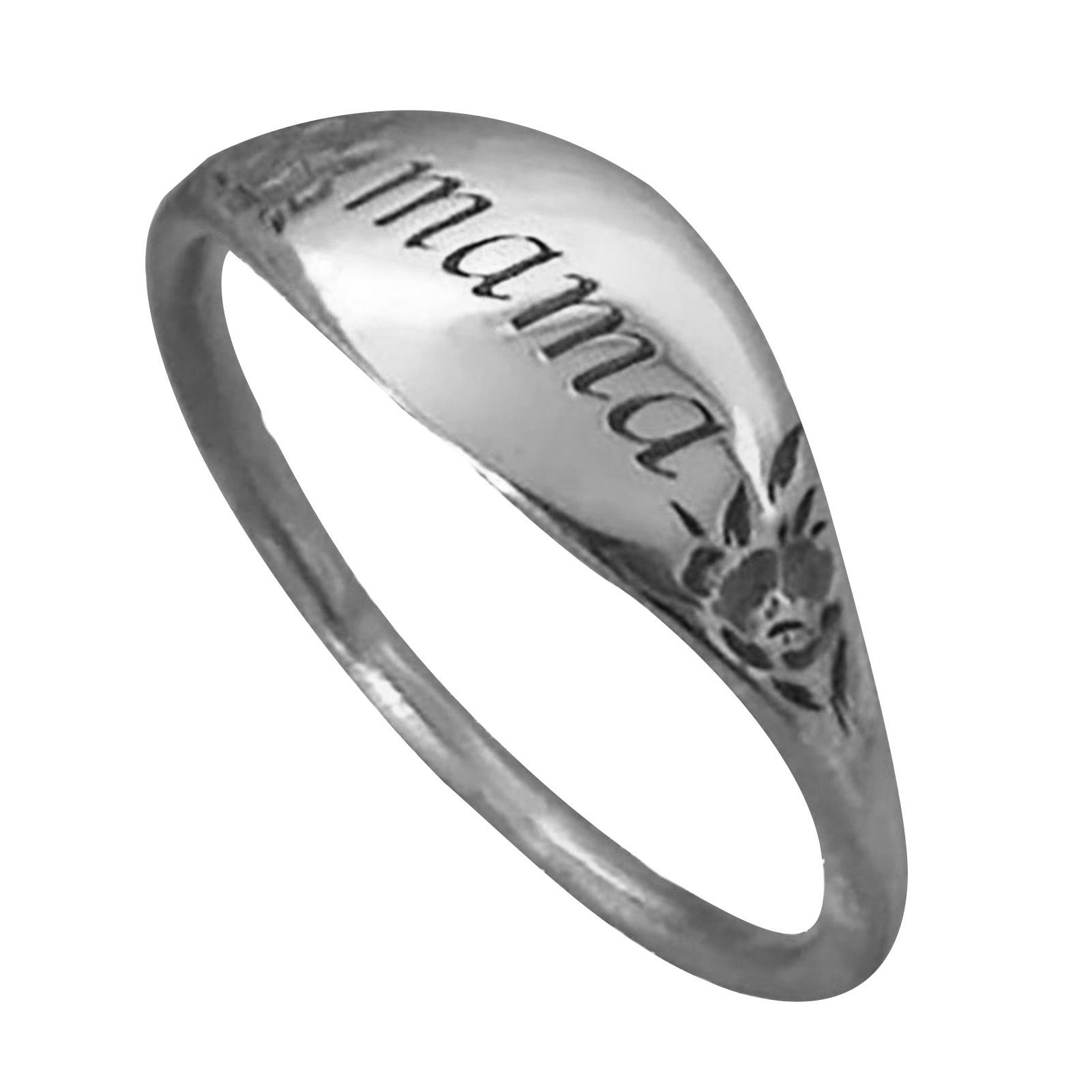 Women Mama Engraved Ring Family Anniversary Birthday Mothers Day Jewelry Gift