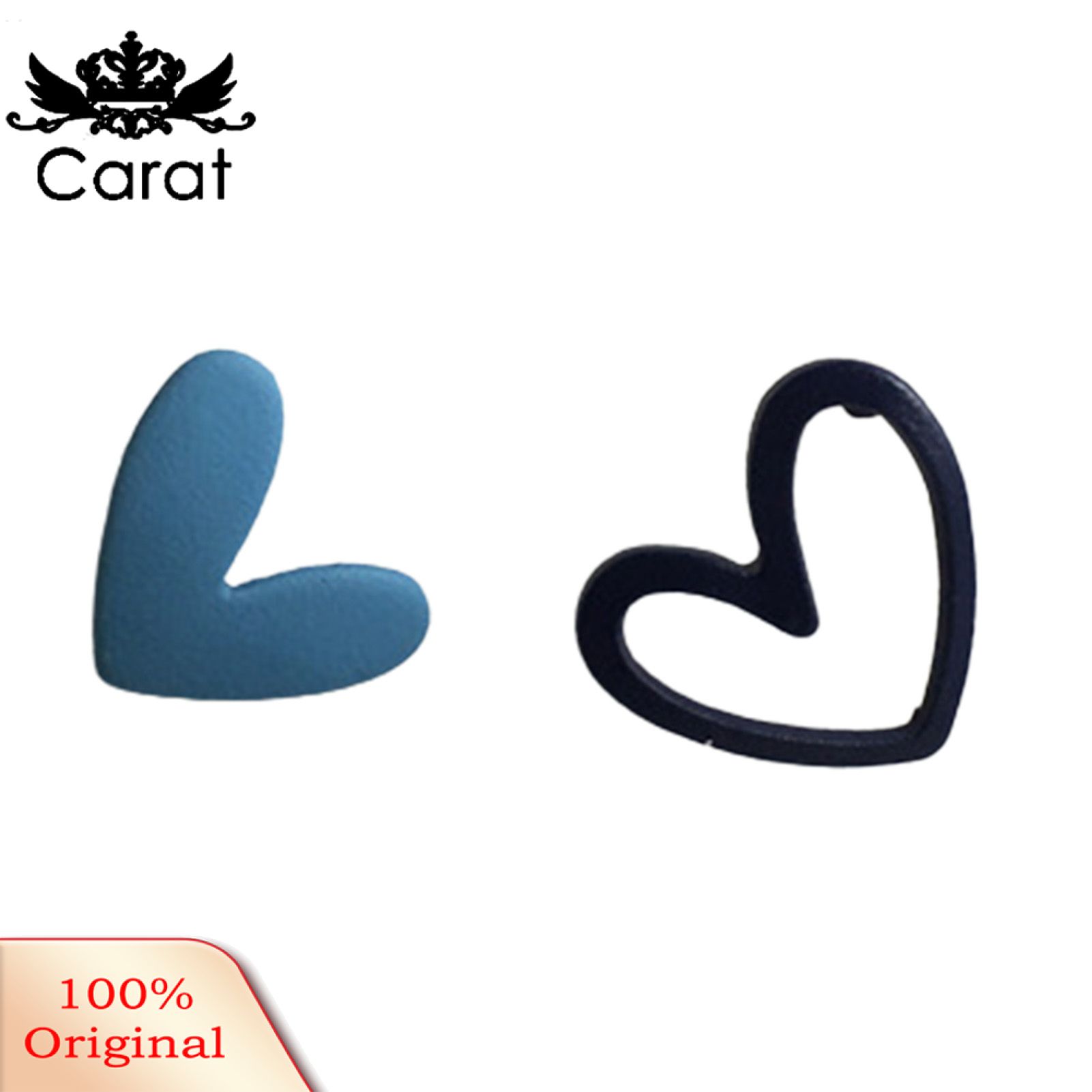 Carat 1 Pair Chic Ear Studs Attractive Heart Shape Earrings Decorative Stylish Heart Earrings for Daily Life