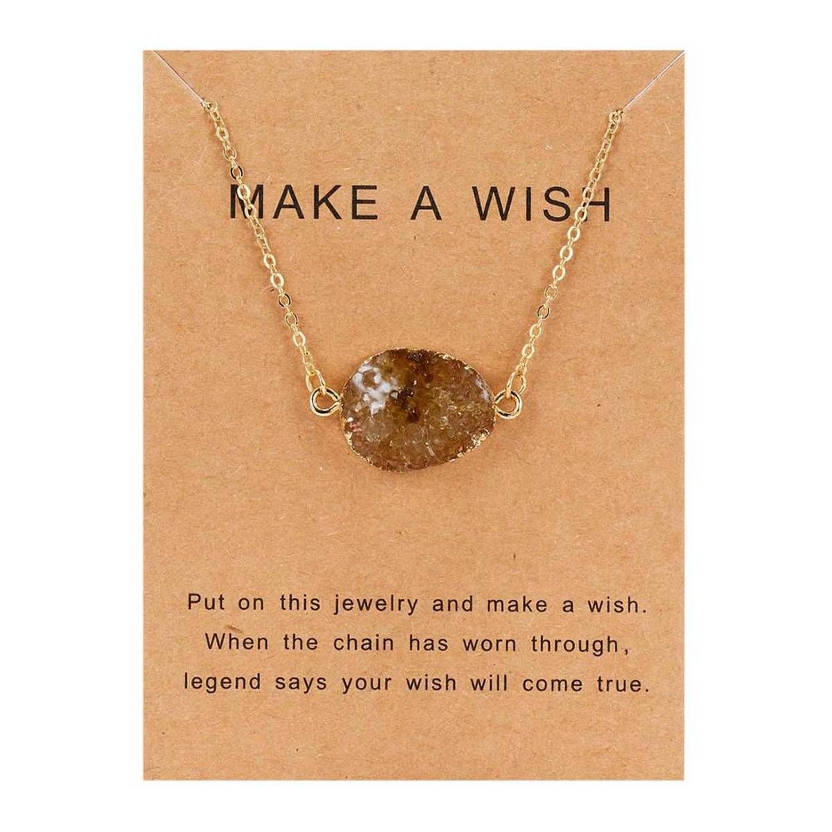 Irregular Natural Stone Pendants Necklaces Alloy Multicolour Resin Charms Jewelry Gifts Women Boho Geometric Oval Chain Necklace