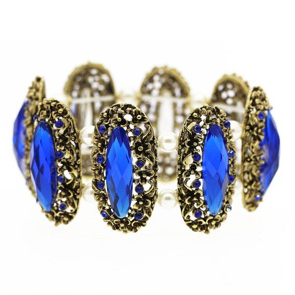 2017 design vintage green crystal oval shine stone rhinestones Bracelet Bangle jewelry women wedding fashion 1106