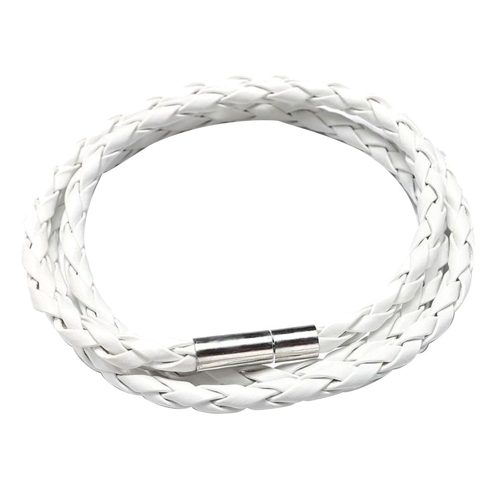 Vintage Women Men Multilayer Braided Leather Cuff Bangle Wristband Bracelet Gift