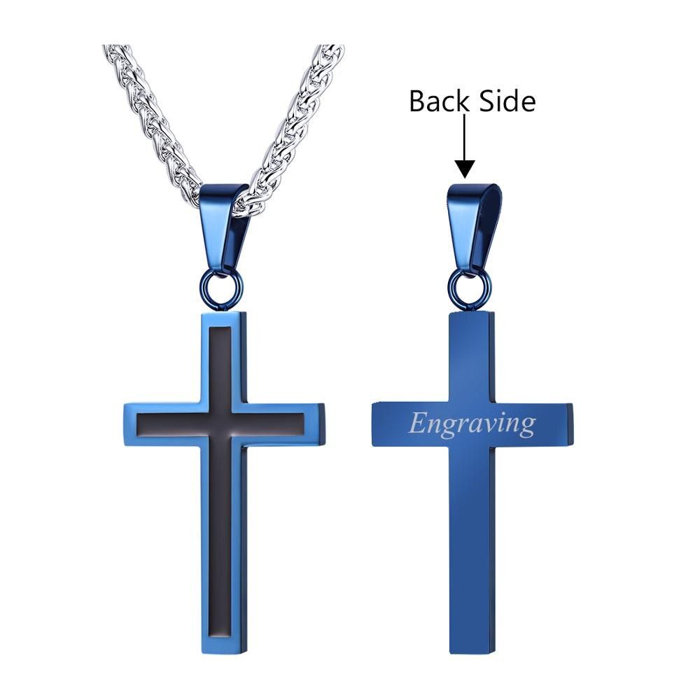 Starlord Cross Necklace & Pendant Christian Jewelry Wholesale 316L Stainless Steel Gold Personalized Cross Necklace Men GP952