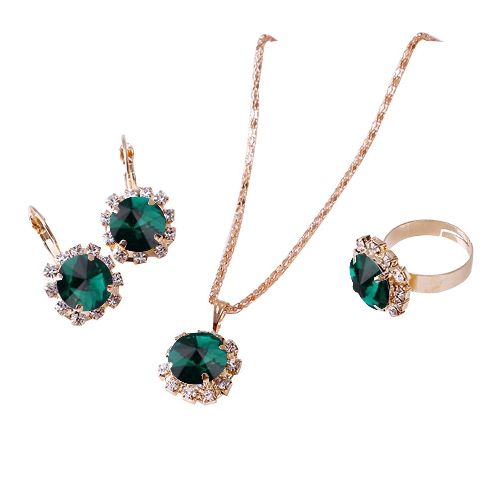 Circle Necklace Ring Pendants Jewelry Set