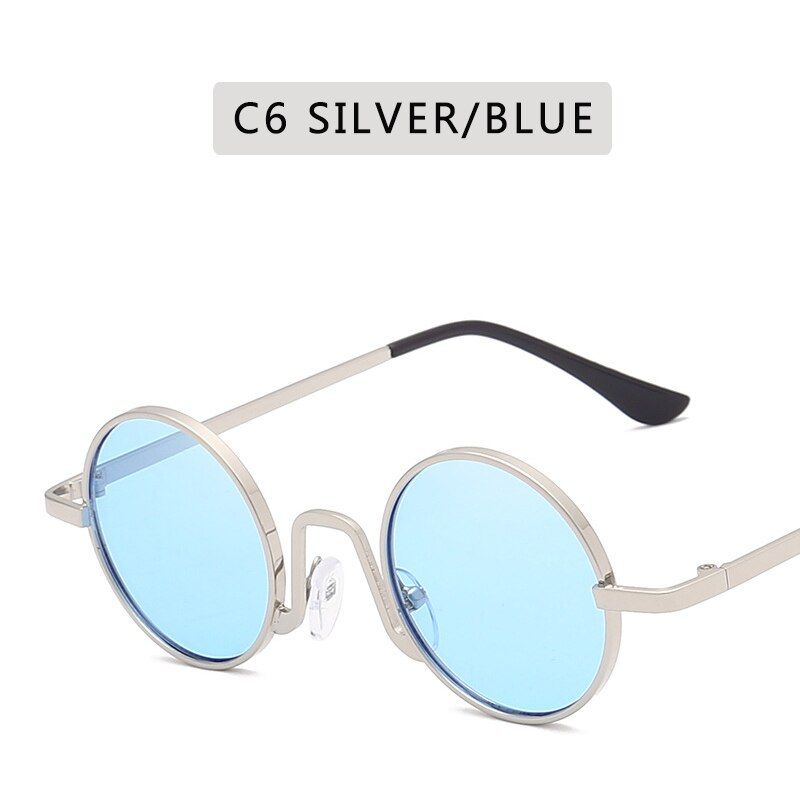 C6Fashion Round Sunglasses Women Brand Designer Retro Sun Glasses Lens Alloy female Eyewear Frame Driver Goggles