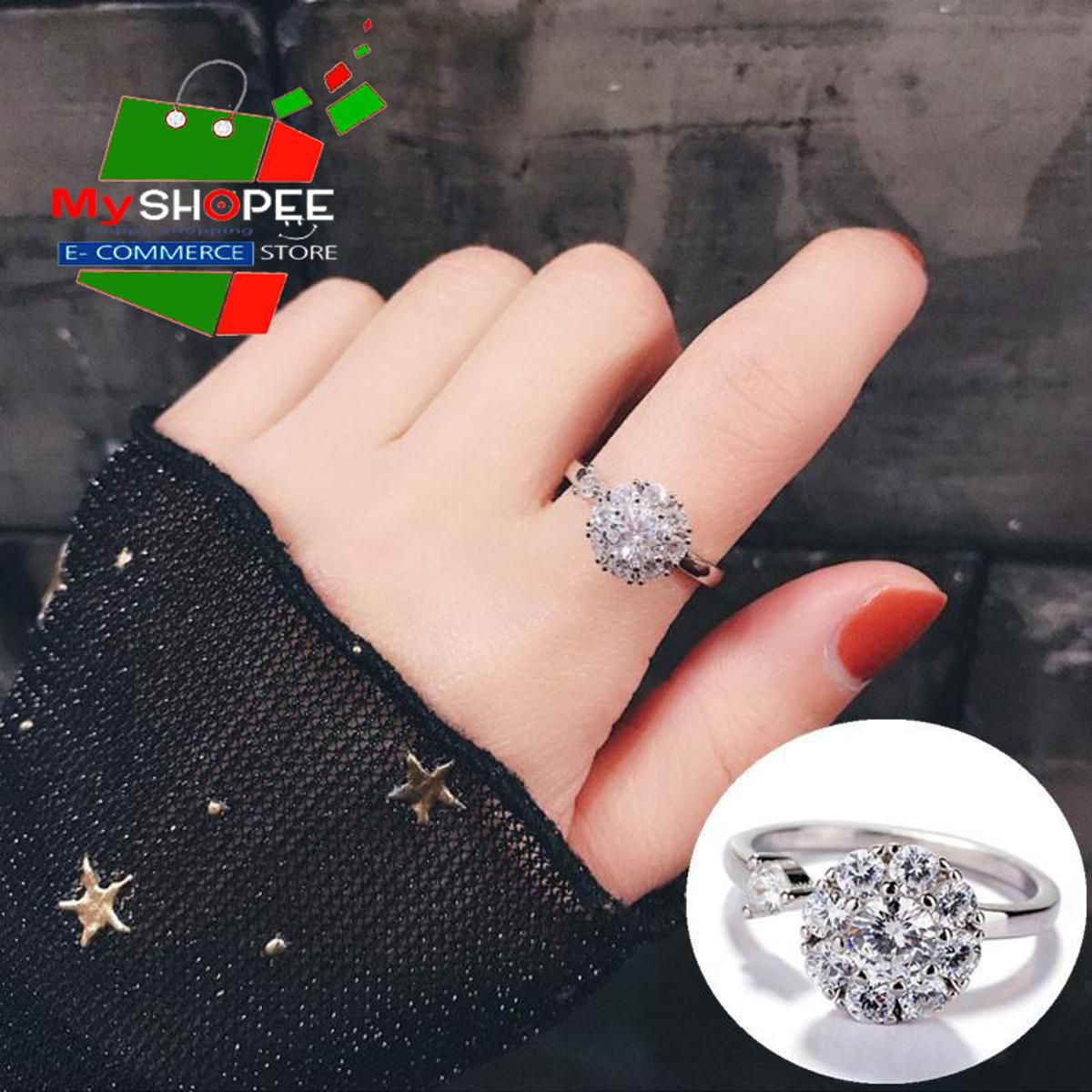 New Design Rotatable Zircon Lucky Free size Rings for women