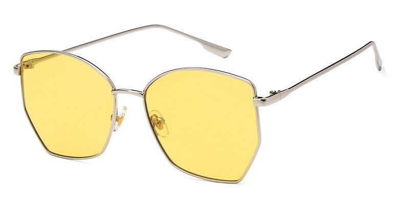 C42021 style men and women retro spectacle frame polygonal frame metal flat mirror Korean style