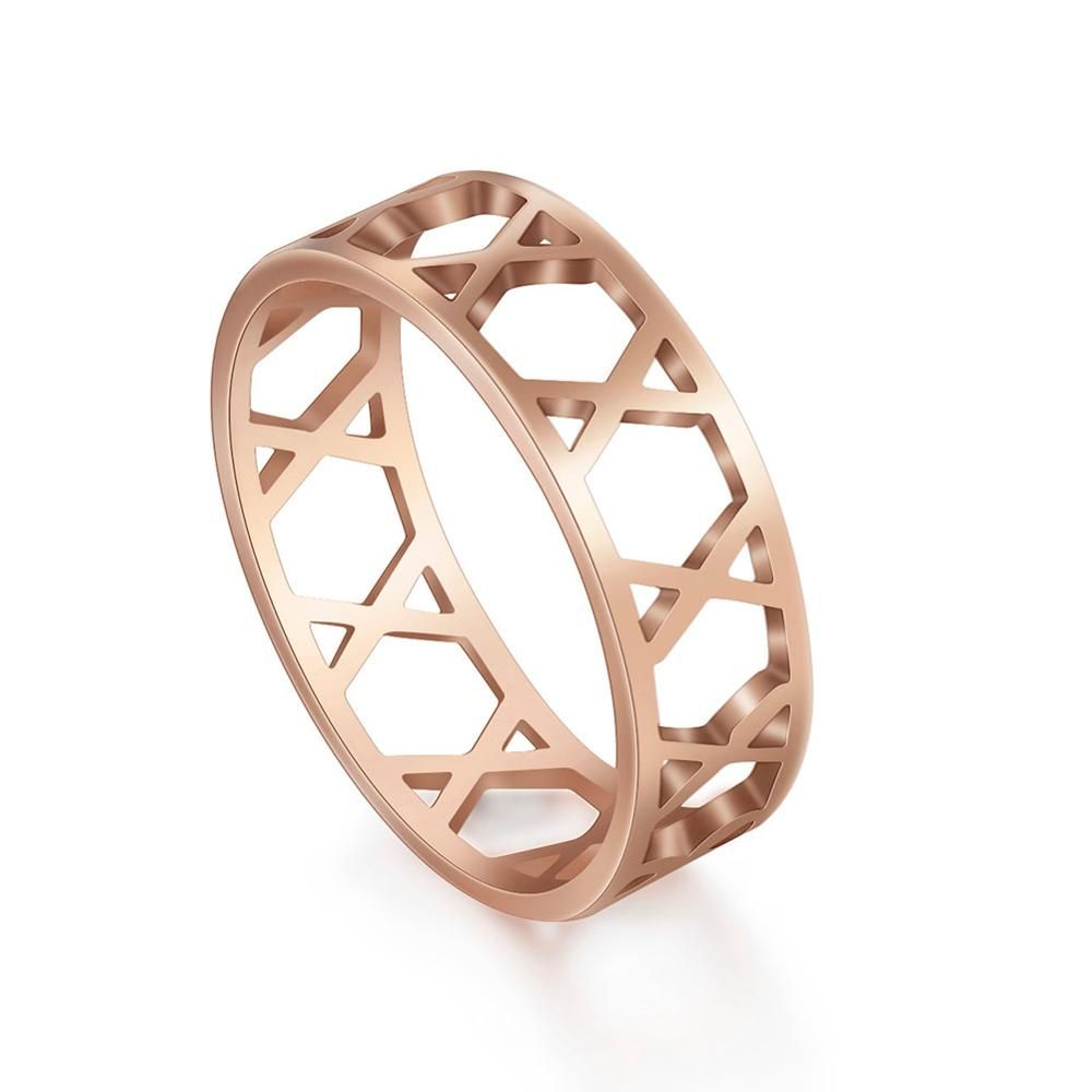 Dawapara Hollow 12 Roman Numeral Rings Master Your Time Rose Gold Color Stainless Steel  Jewelry  Lovers'  Wedding Bands