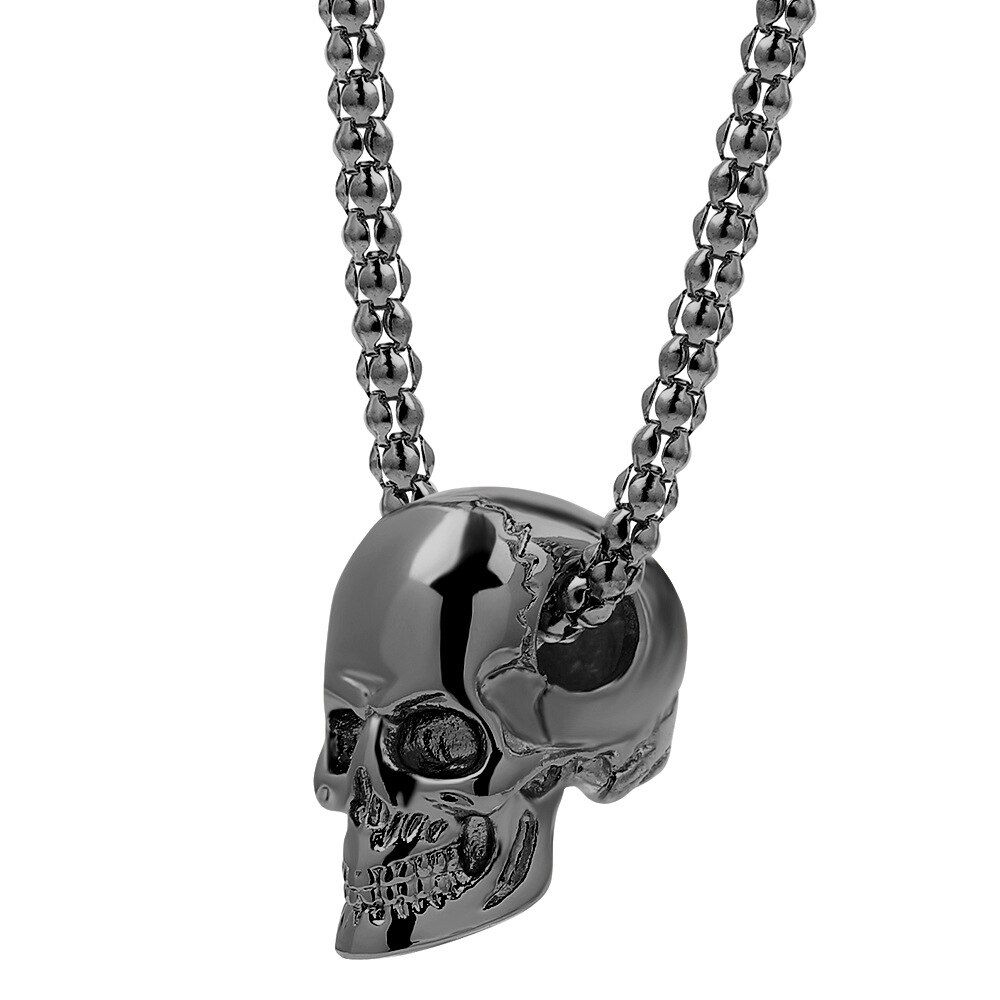 Punk Skull Men Necklace Long Pendant Necklace Boys Gold Silver Color Hip Hop Jewelry Fashion Gothic Accessories Boyfriend Gifts