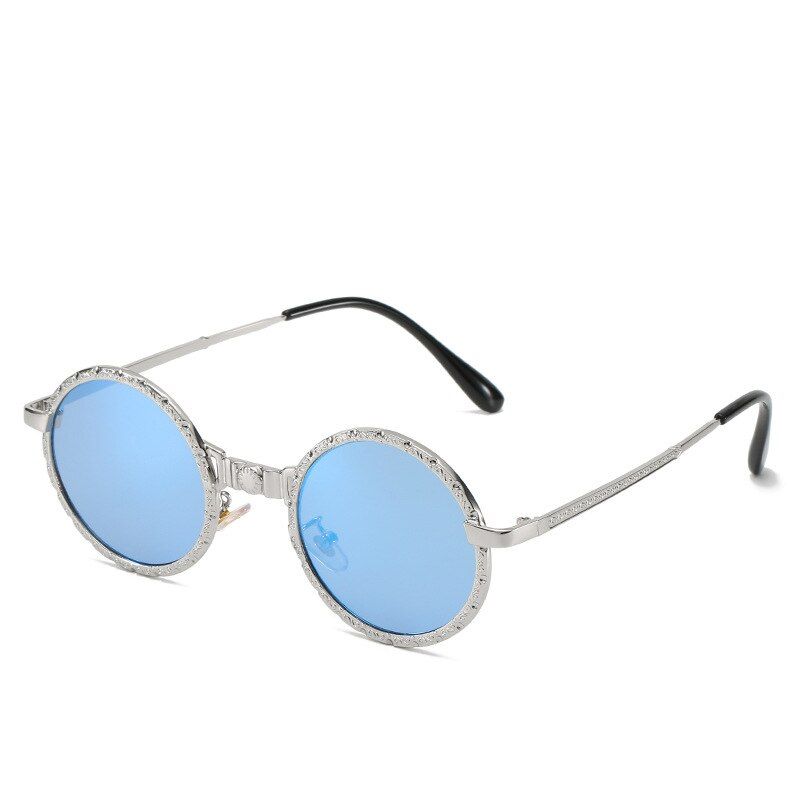 7Fashion Gothic Steampunk Sunglasses Men Women vintage Metal Round Sun Glasses Brand Designer Fashion goggle Mirror High Quality