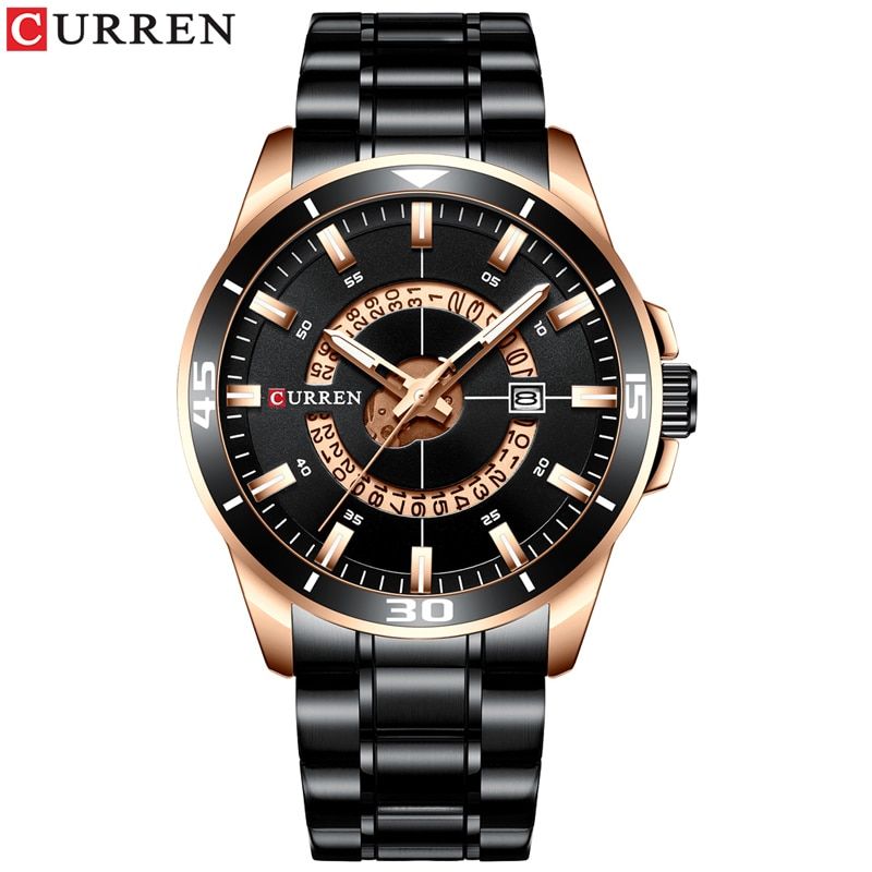 【BestGO】CURREN Stainless Steel Men's Watch Fashion Design Quartz Wristwatch with Date Clock Male Hombre Watch Men