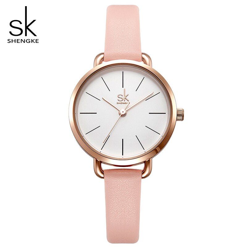 Shengke  Women Fashion Watches Top Brand Luxury Quartz Women Leather Wrist Watch Reloj Mujer 2019 SK Ladies Watches #K8021