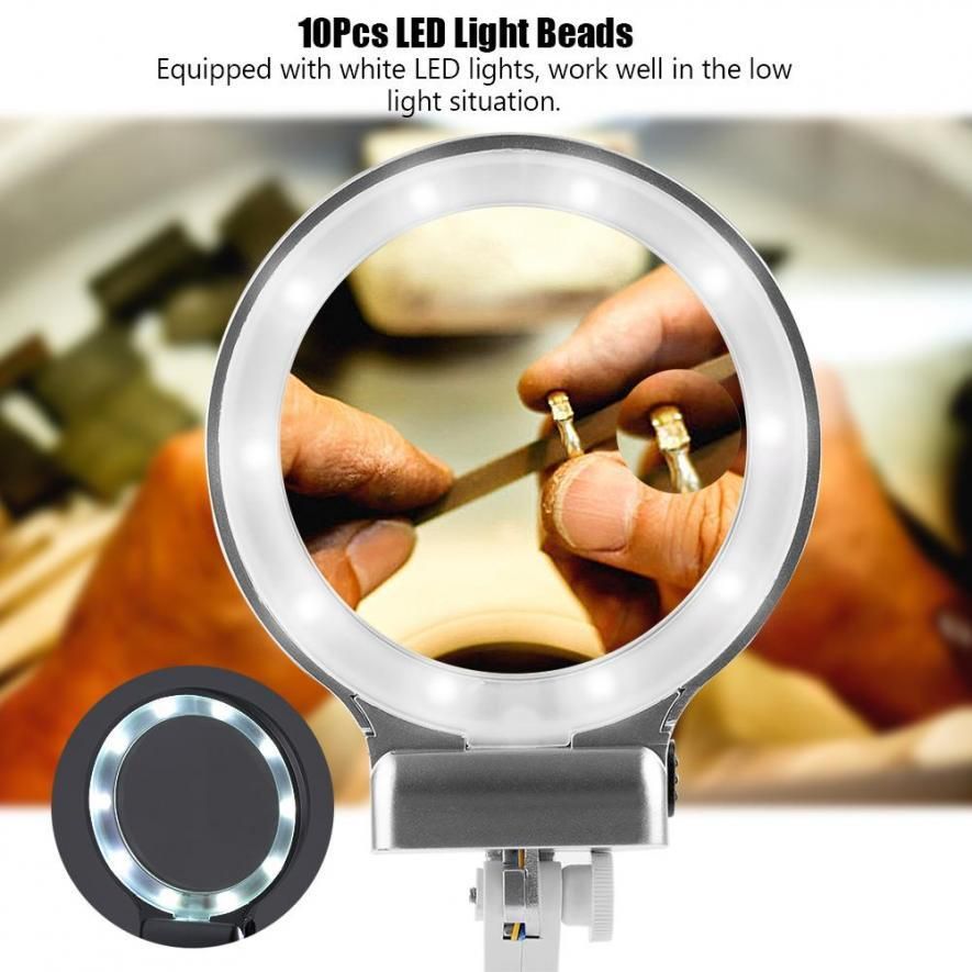Multi-functional Welding LED Light Magnifier Magnifying Glass Soldering 360 Degree Rotation Repair Tool nails accessoires