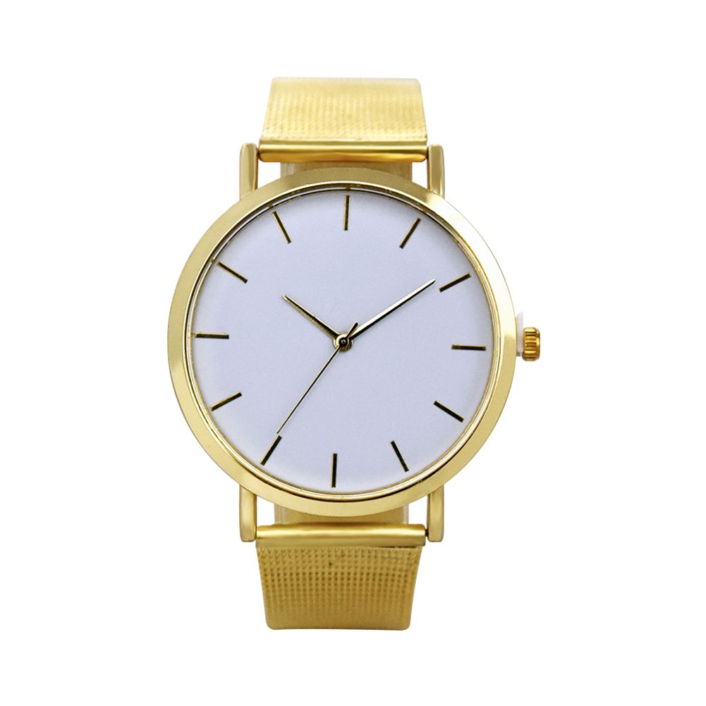 Round Dial Analog Alloy Band Quartz Wrist Watch Unisex Office School Decor Gift