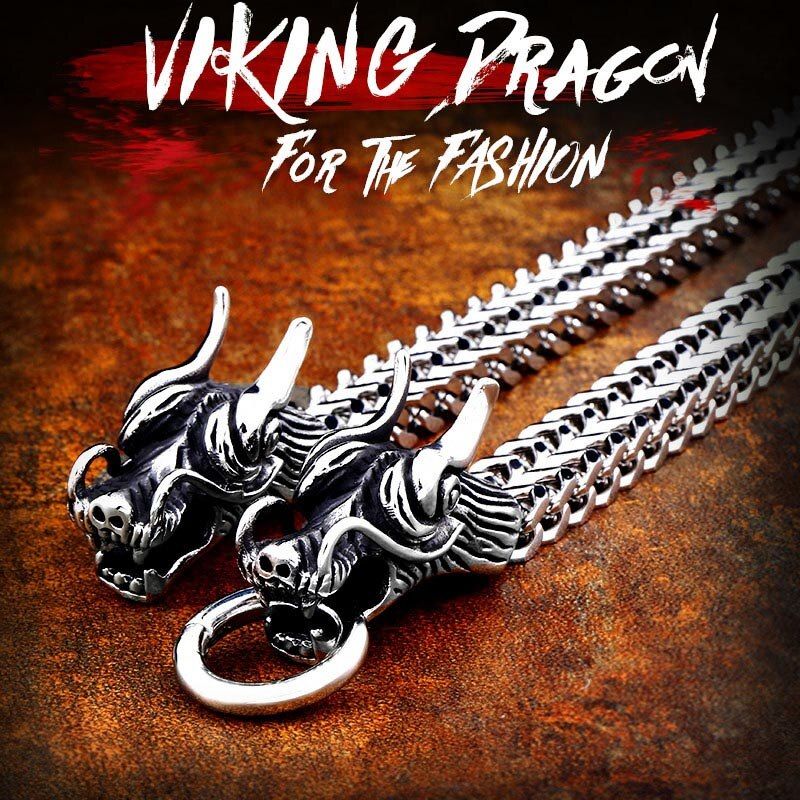 316L Stainless Steel Wholesale Price Punk Bracelet Nordic Viking Dragon head For Man Drop Shipping fashion jewelry LBC8-061