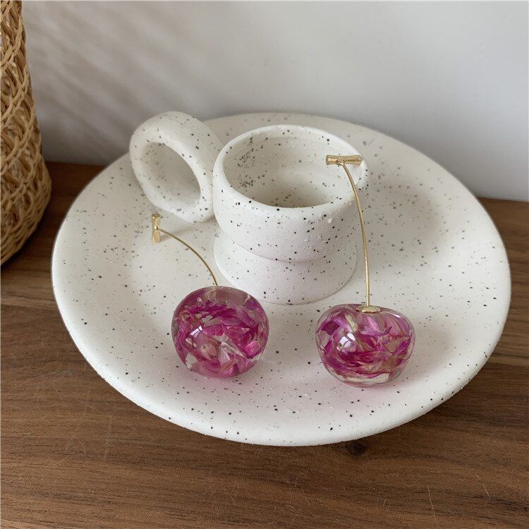 AOMU 2020 New Japan Korean Cherry Fruit Shaped Drop Earrings For Women Sweet Girls Cute Brincos Line Pendientes Jewelry Gifts