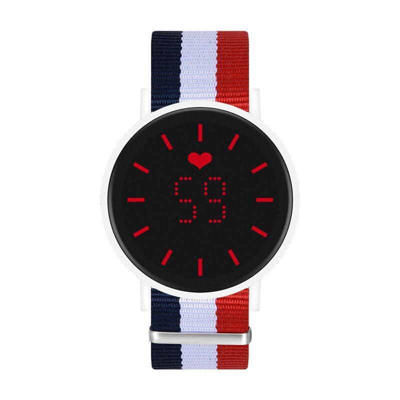 Fashion Casual Sport Touch Srceen Watch Women Led Digital Watches Color Nylon Band Electronic Wristwatches Ladies Watches