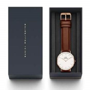 Brown Leather Analog Watch for Men
