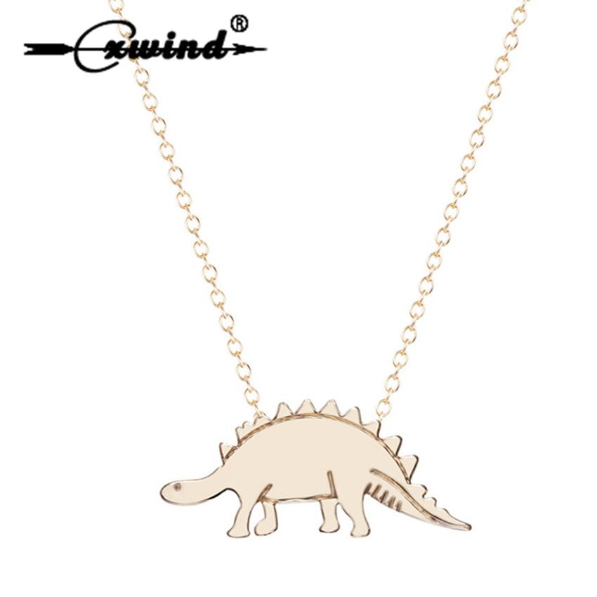 Cxwind Animal Dinosaur Pendant Necklace Unique Dinosaur Charm Necklaces Statement Jewelry for Women Girl Gift colar