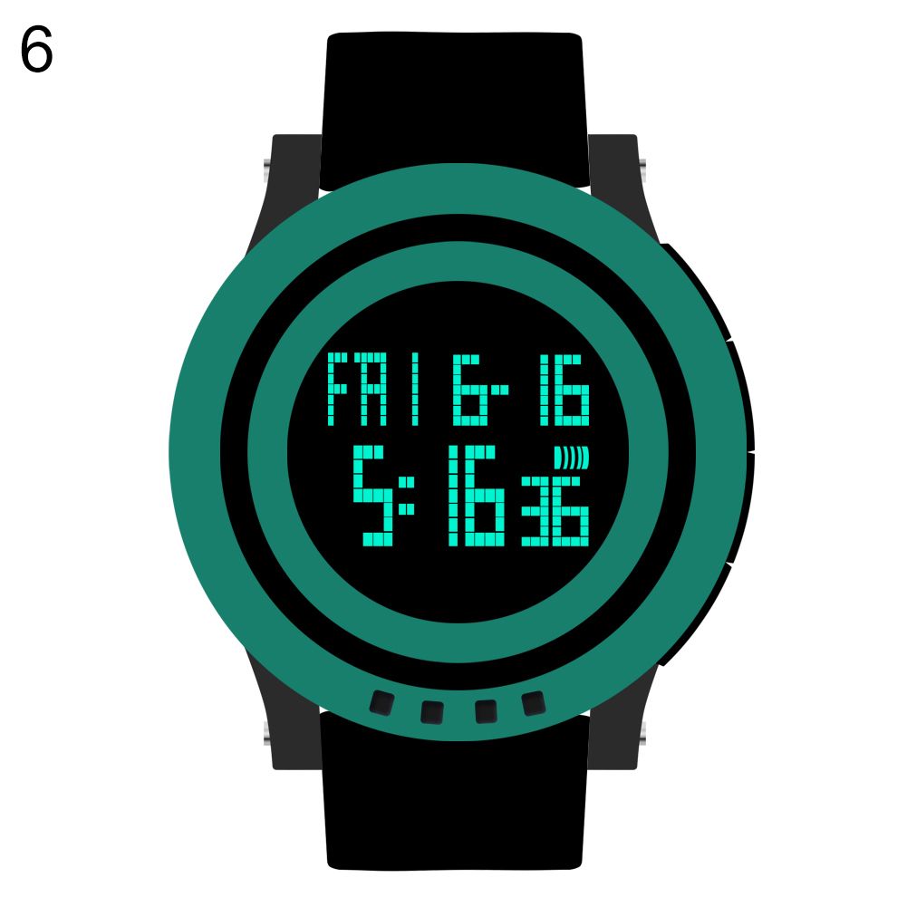 Men's Fashion Military Casual Jewelry Sports Silicone Waterproof LED Digital Watch