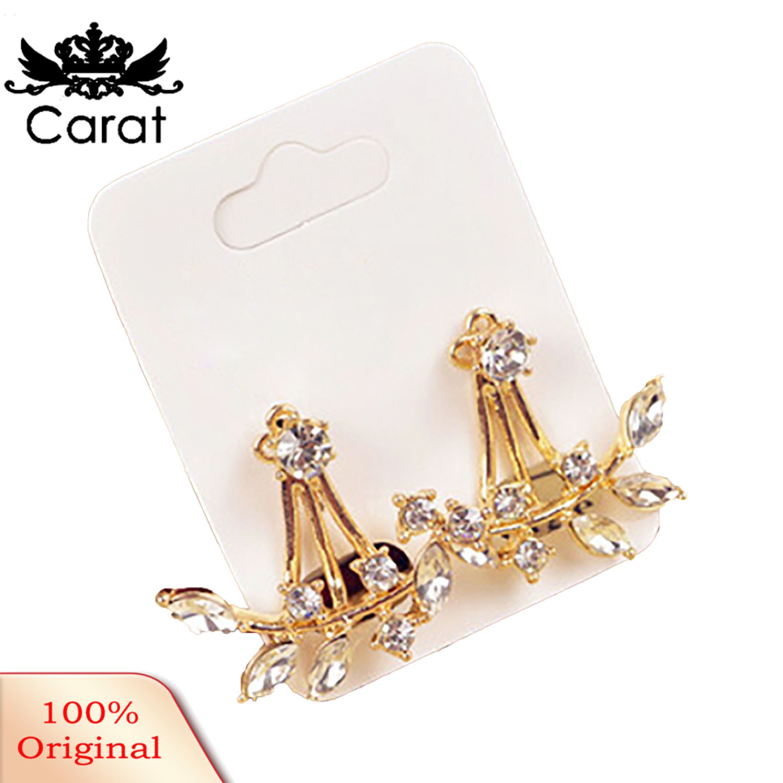 Ear Studs Leaf Pattern Women Fashion Shiny Earrings Jewelry